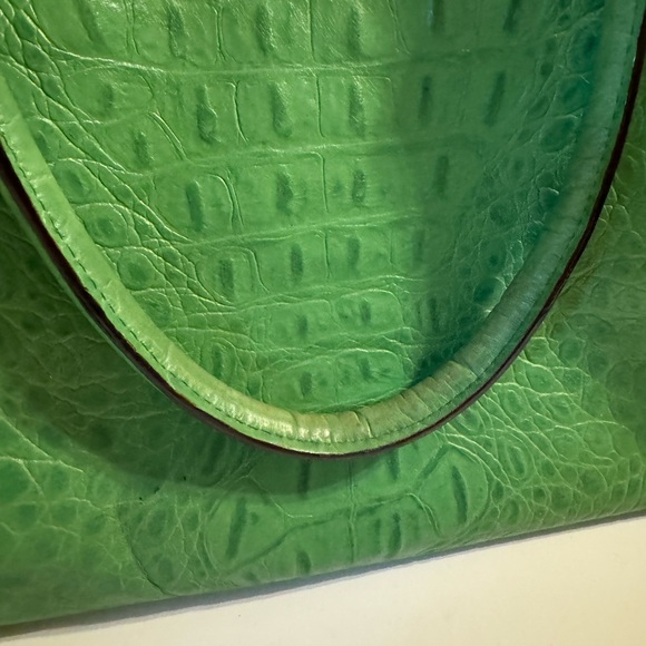 Kate Spade Large Green Embossed Leather Alligator Print - Picture 3 of 9